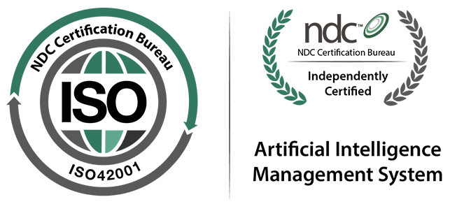 ISO 42001 accreditation badge